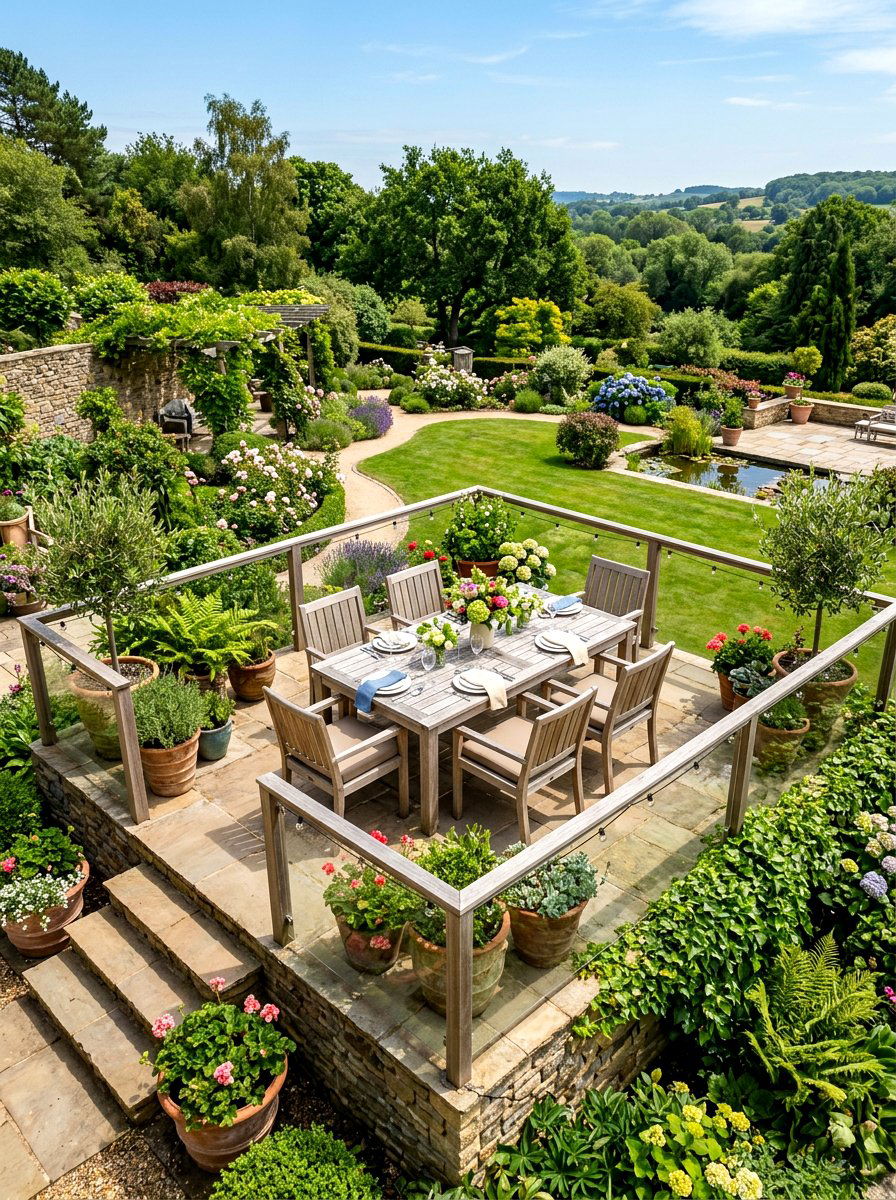 Elevated dining area - 30 split level backyard ideas