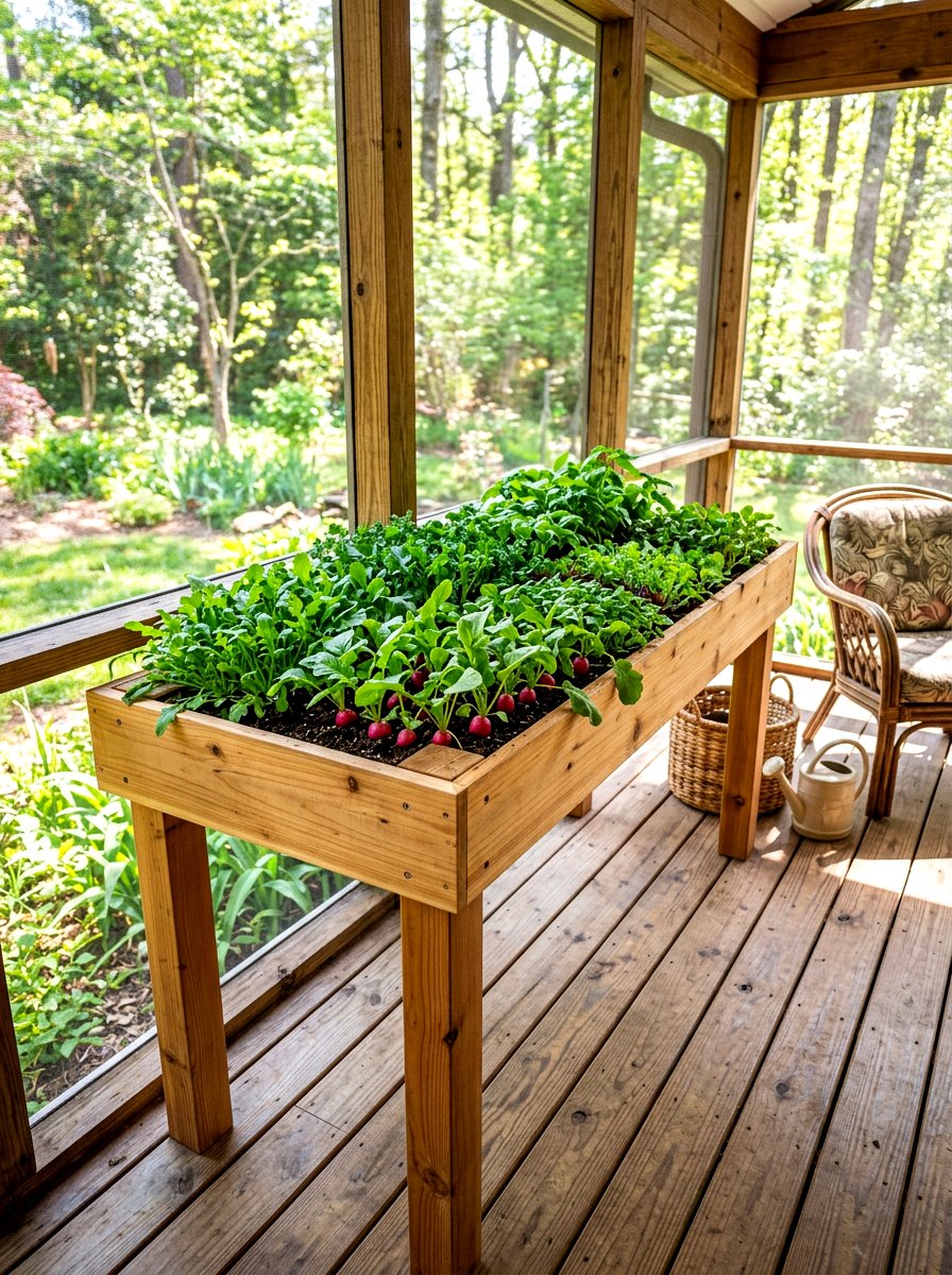 Elevated garden table - 30 narrow raised bed ideas