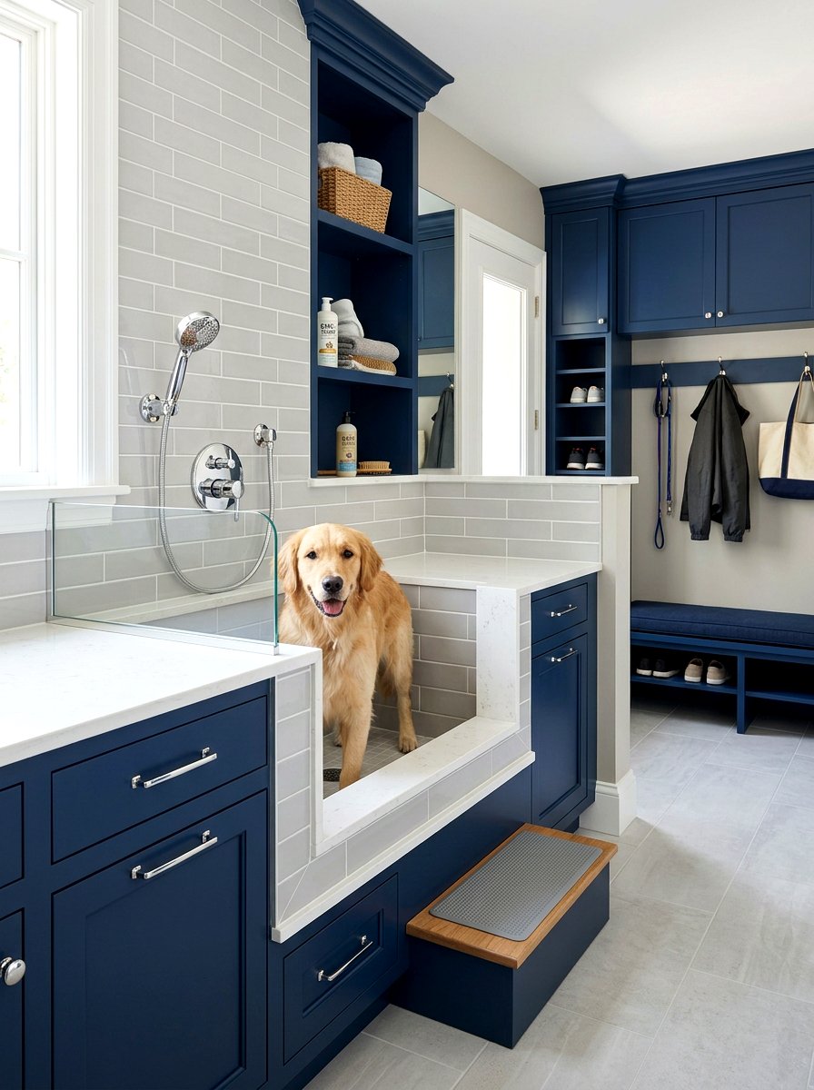 Elevated mudroom dog wash - 30 mudroom dog wash ideas