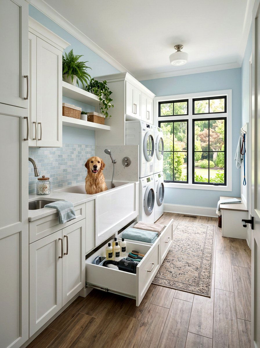 Elevated pet wash station - 30 pet washing station laundry ideas