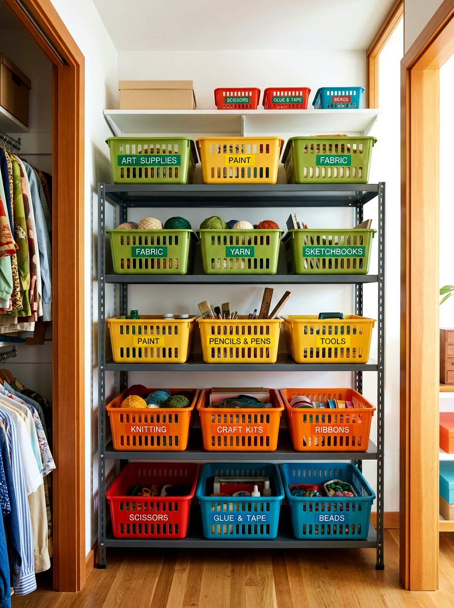 Embossed tape closet basket labels - 30 closet basket labels ideas