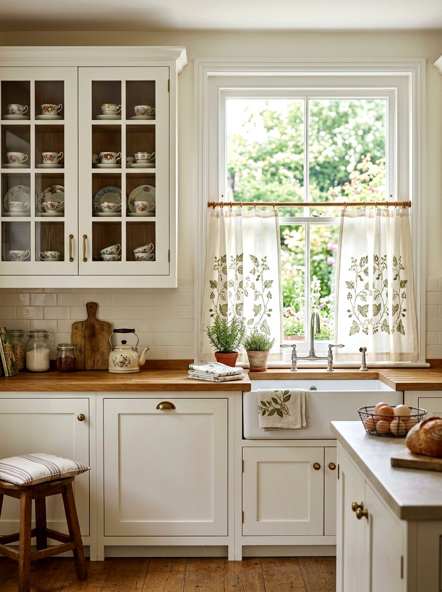 Embroidered Cafe Curtain Kitchen - 30 cafe curtain kitchen ideas