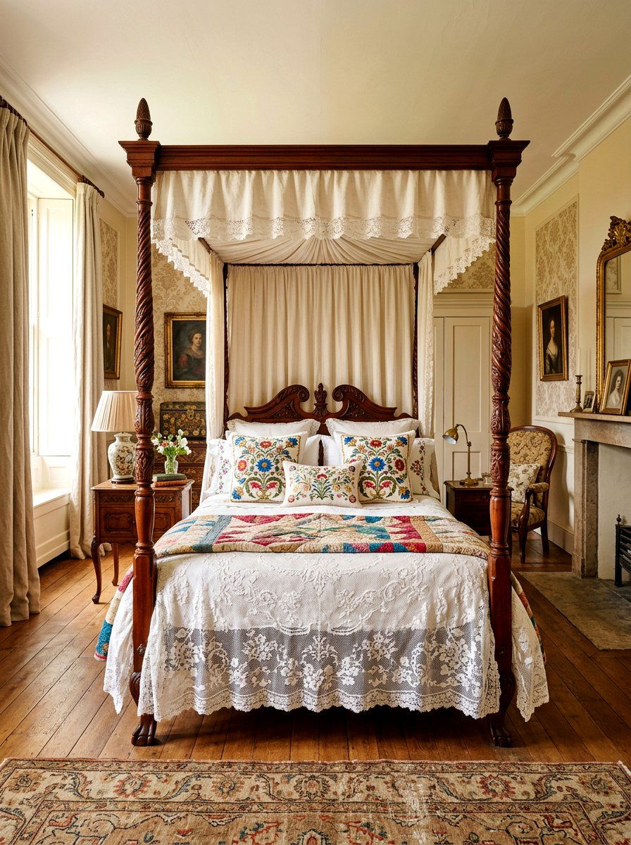 Embroidered European pillow shams - 30 European pillow styling ideas