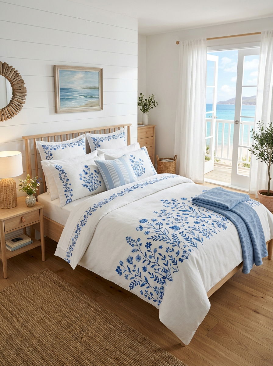 Embroidered Linen Bedding Bedroom - 30 heirloom bedroom decor ideas