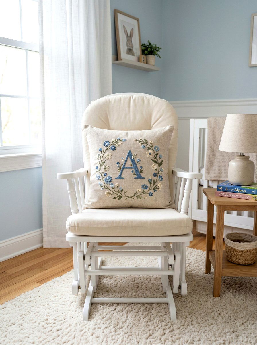Embroidered Nursery Pillow - 30 old money nursery ideas