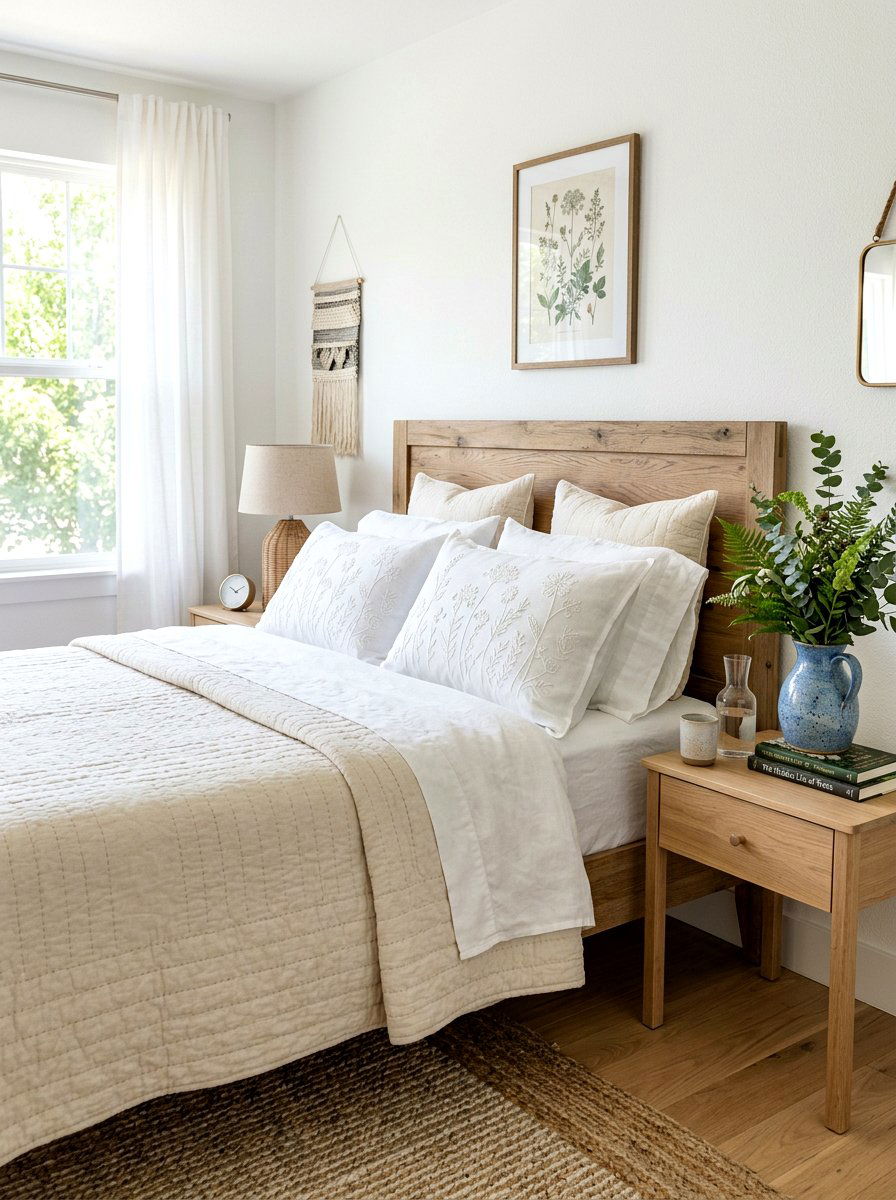 Embroidered Pillow Case - 30 coastal grandmother bedroom ideas