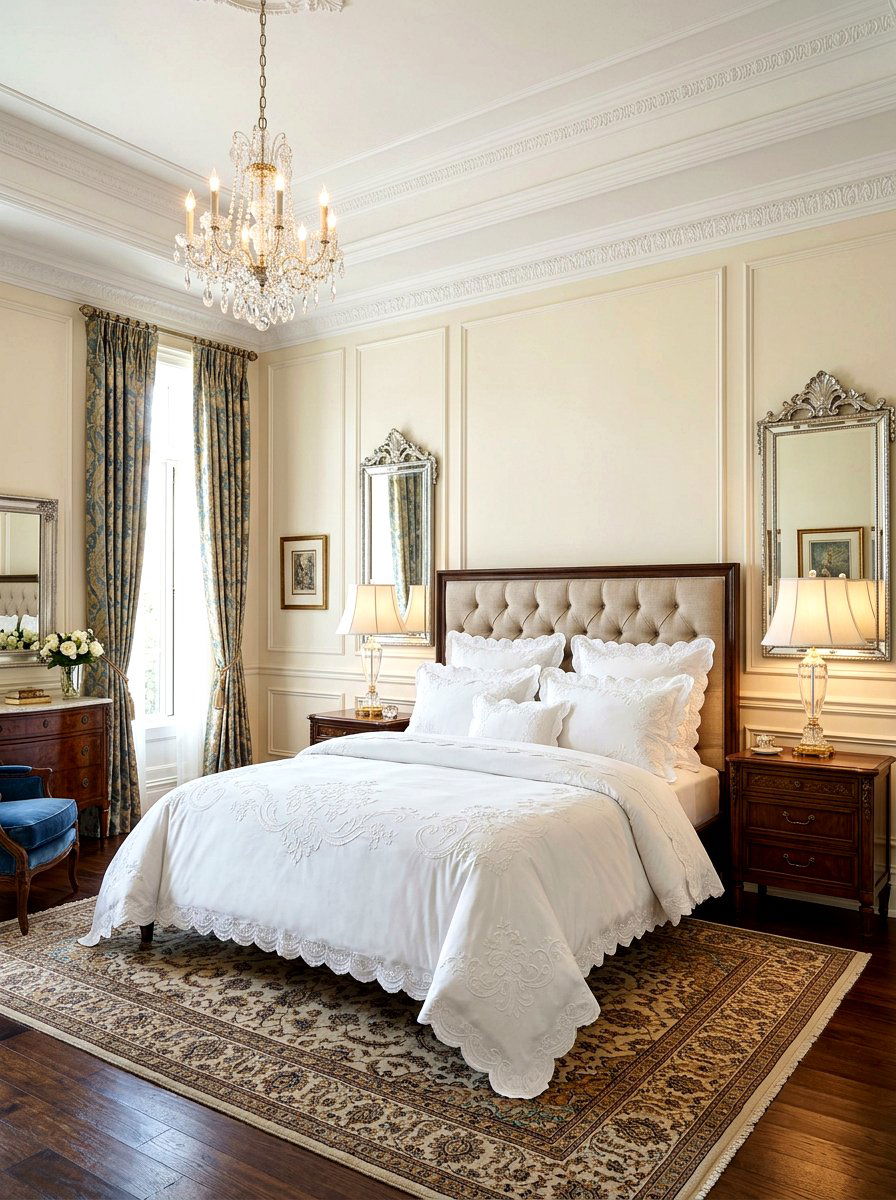Embroidered Scalloped Bedding - 30 scalloped bedding ideas