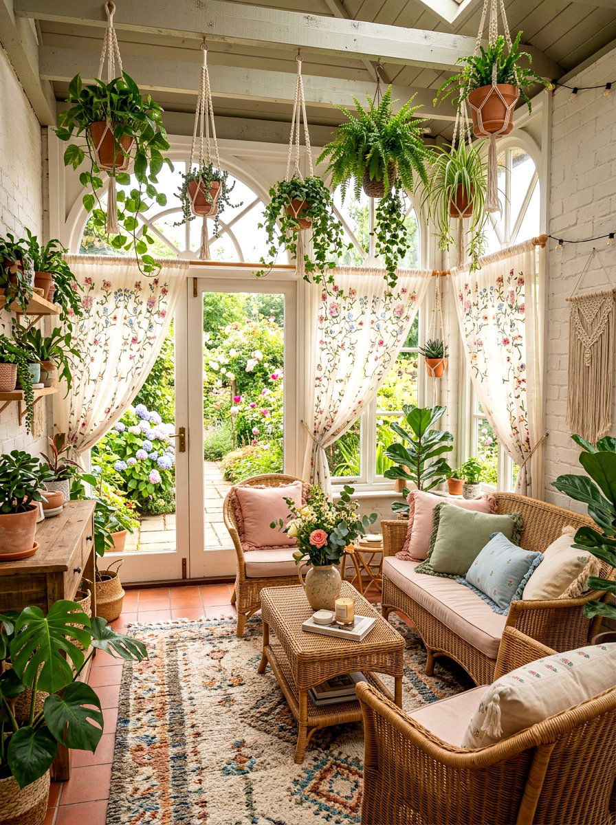 Embroidered floral sheers - 30 sheer curtain ideas