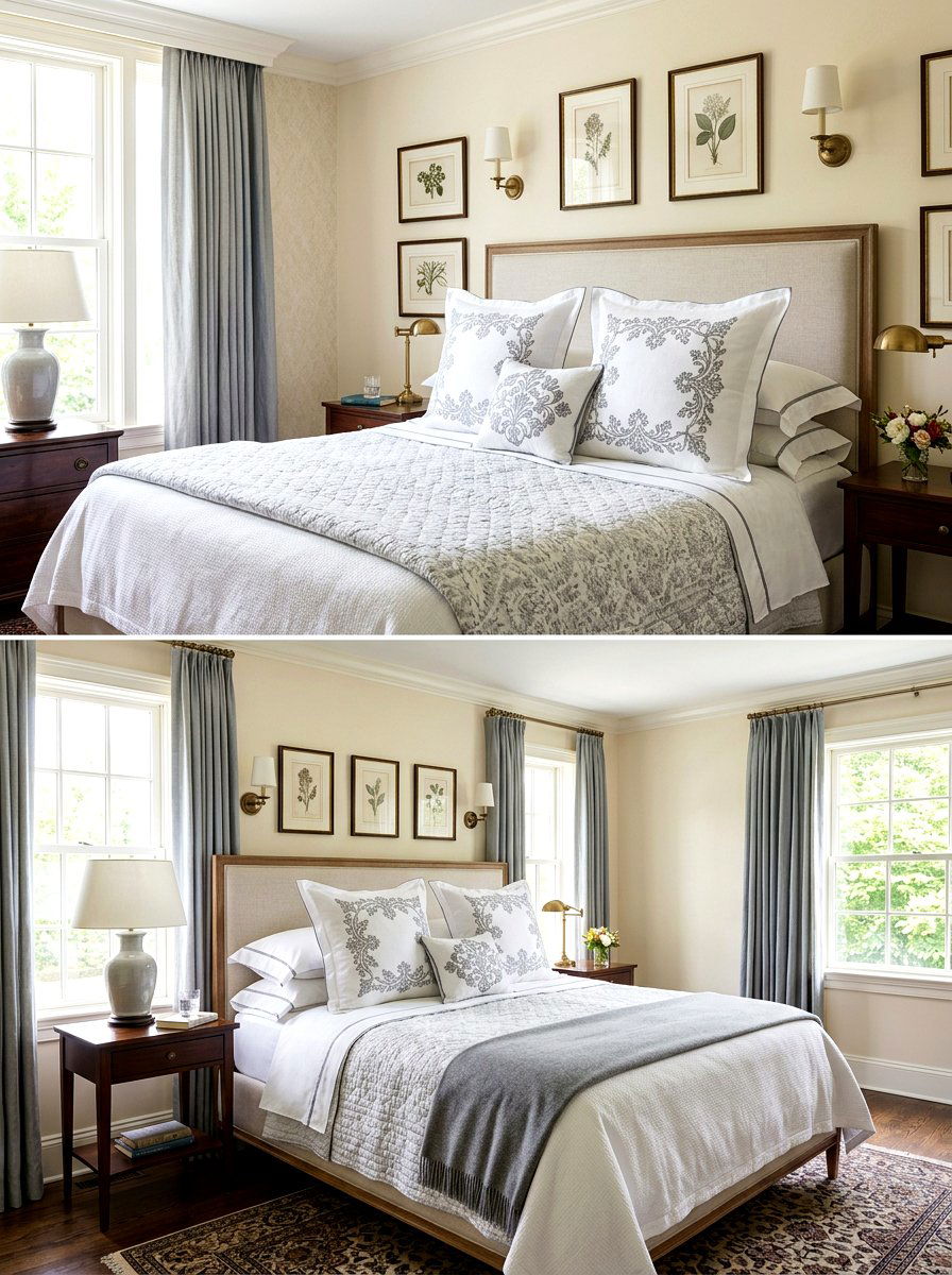 Embroidered pillow shams - 30 luxury bedscape ideas