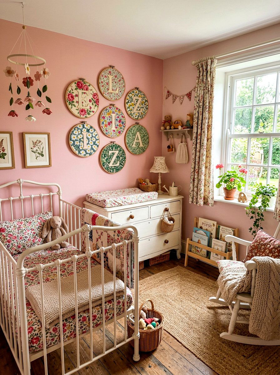 Embroidery Hoop Name - 30 nursery name wall ideas