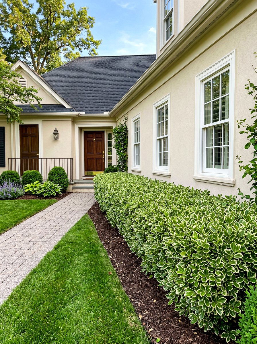 Emerald Gaiety Euonymus - 30 front yard shrub ideas