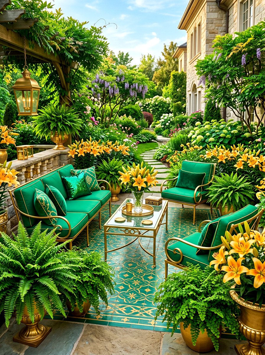 Emerald Green And Gold Patio - 30 patio color scheme ideas