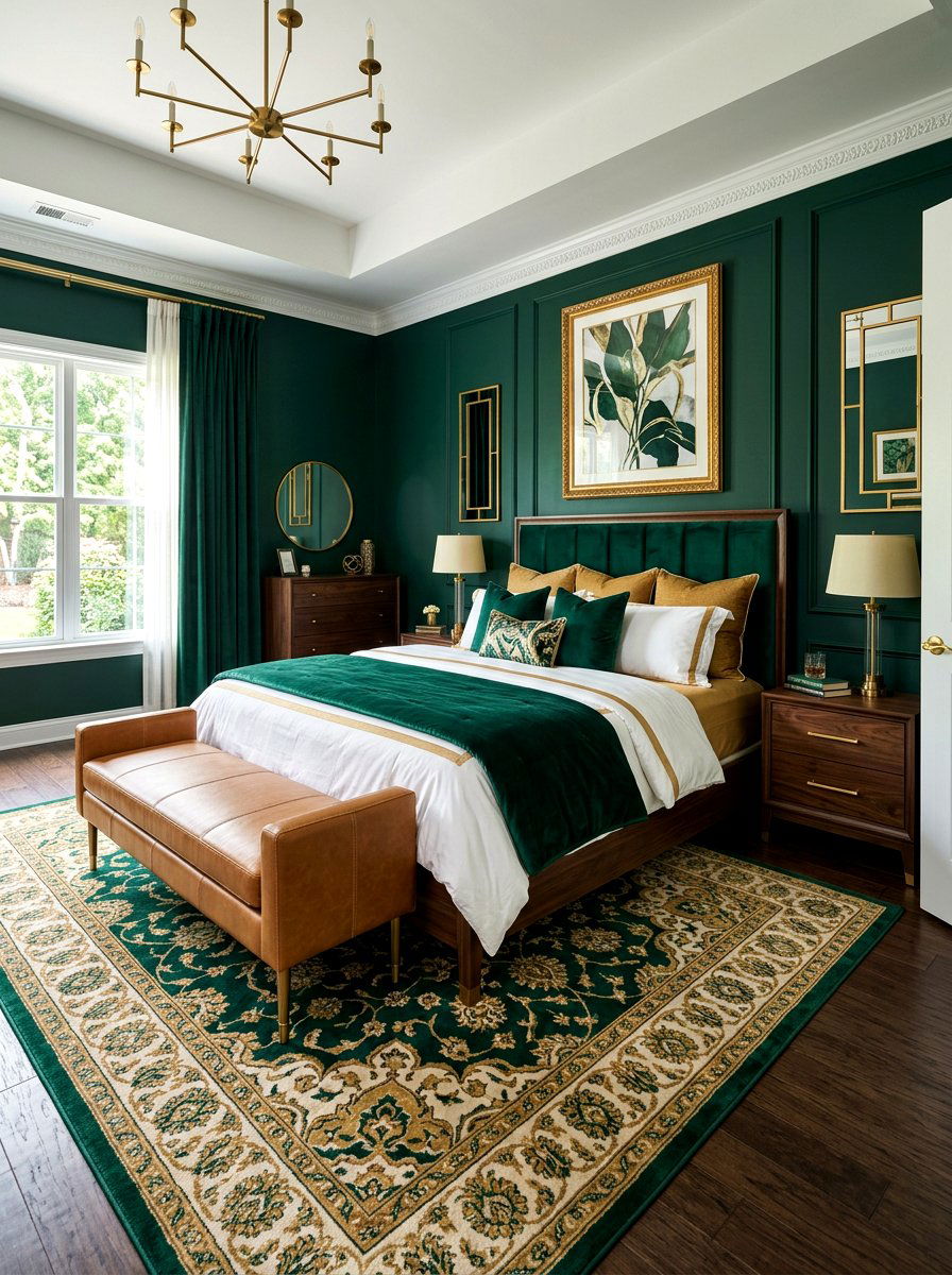 Emerald Green And Tan Bedroom - 30 bedroom color scheme ideas