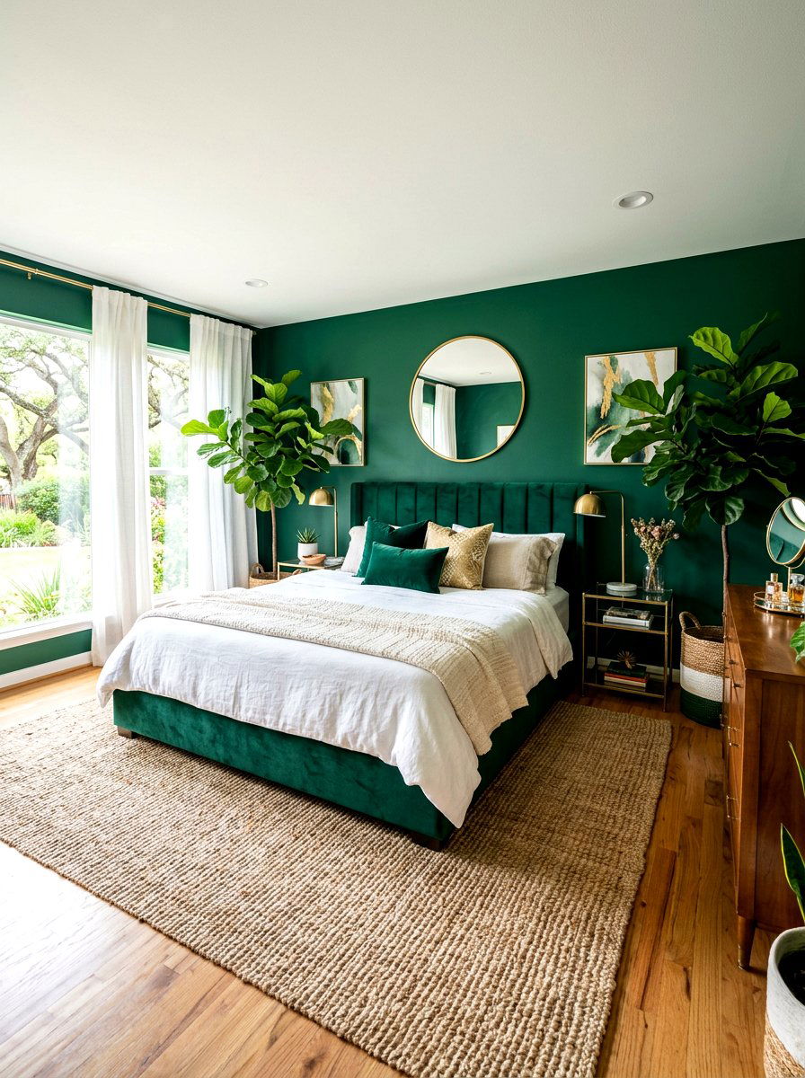 Emerald Green Bedroom - 30 saturated color room ideas