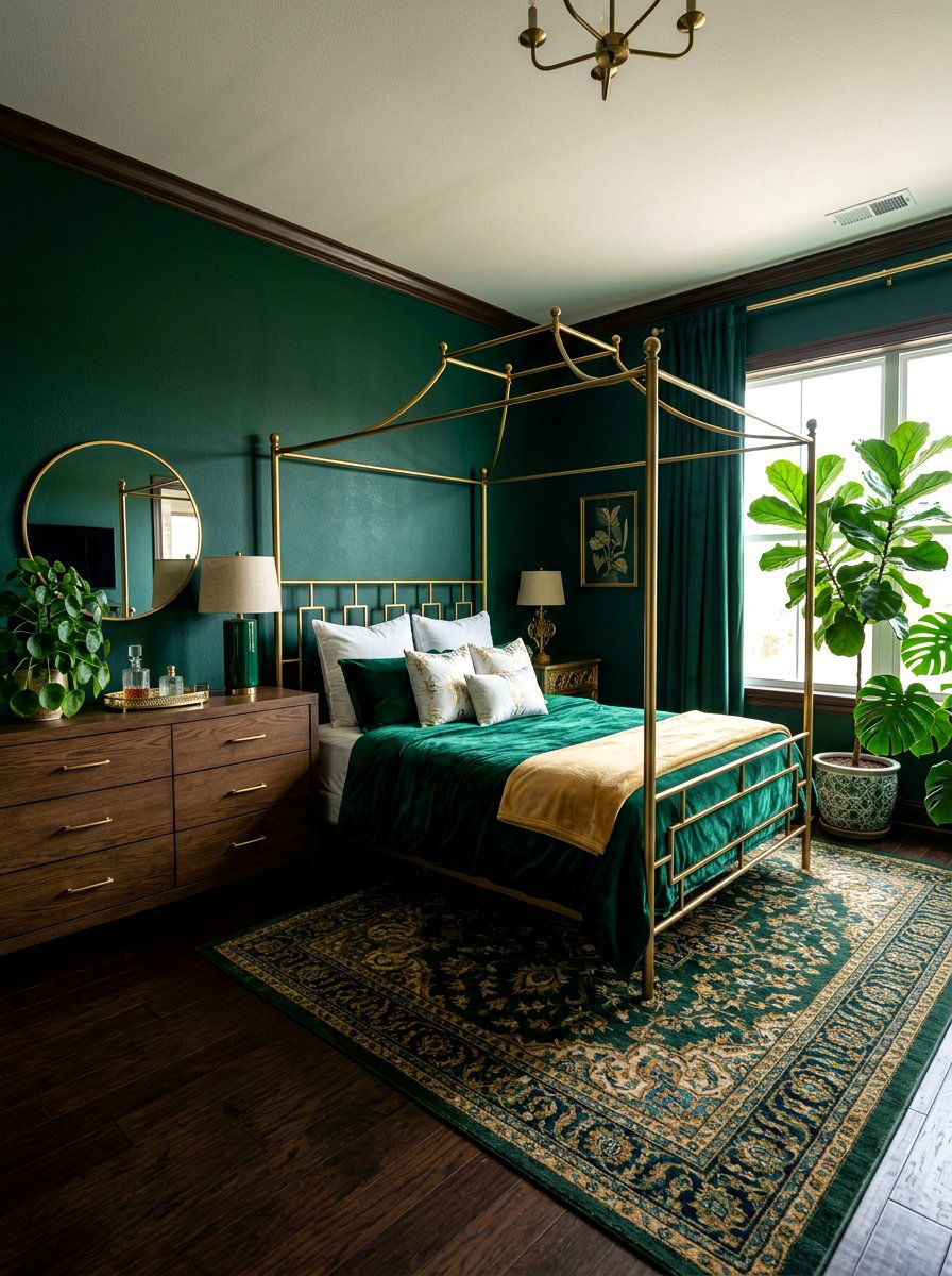 Emerald Green Bedroom - 30 boutique hotel bedroom ideas