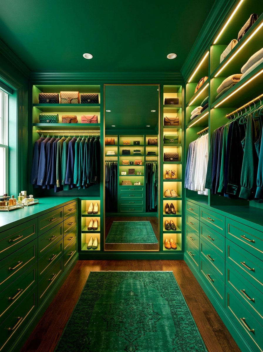 Emerald Green Closet - 30 fall color drench ideas