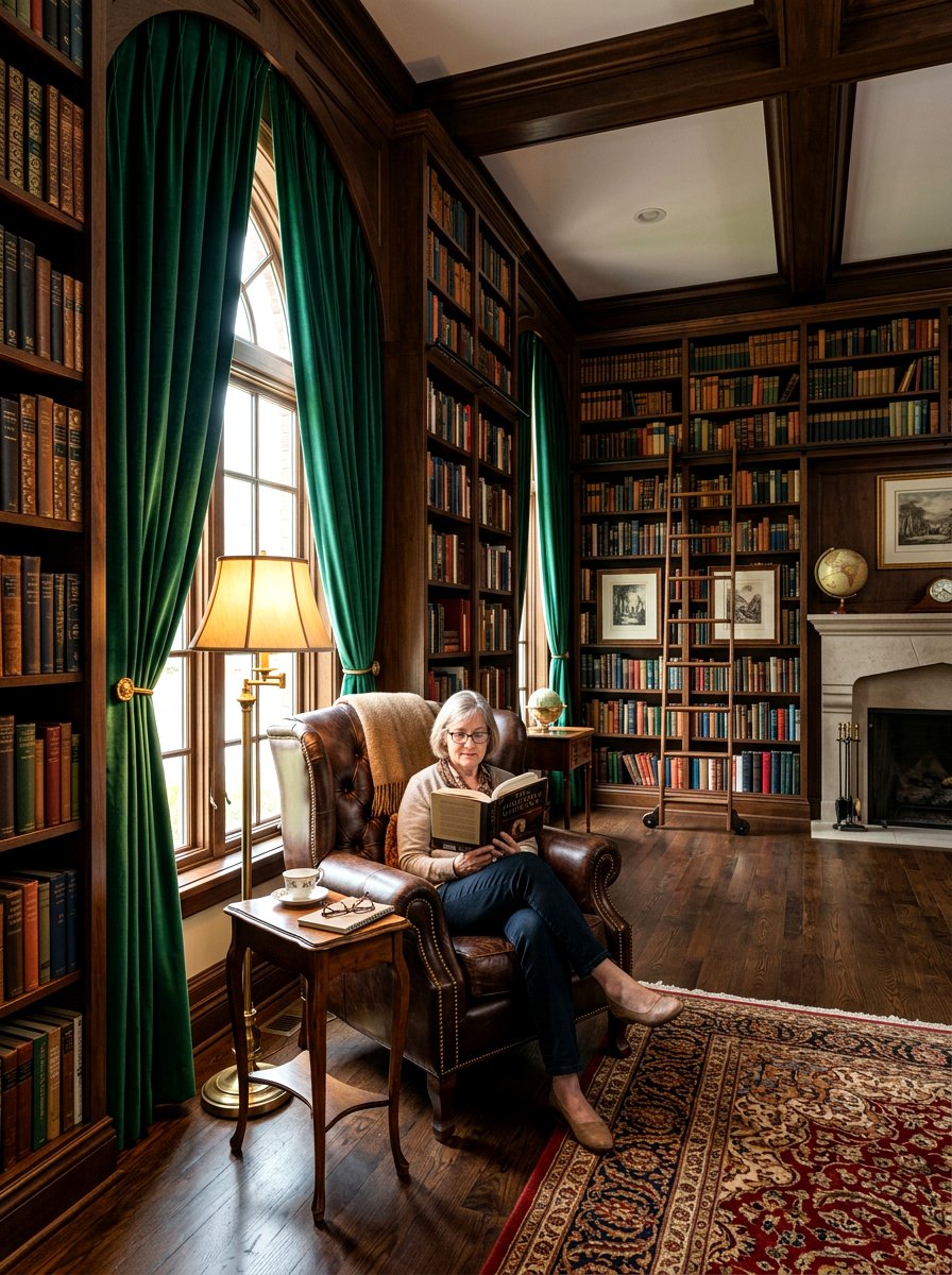 Emerald Green Curtains For Library - 30 drapery color ideas