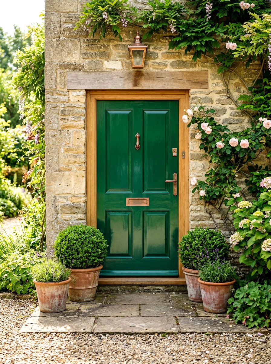 Emerald Green Lacquered Door - 30 lacquered front door ideas