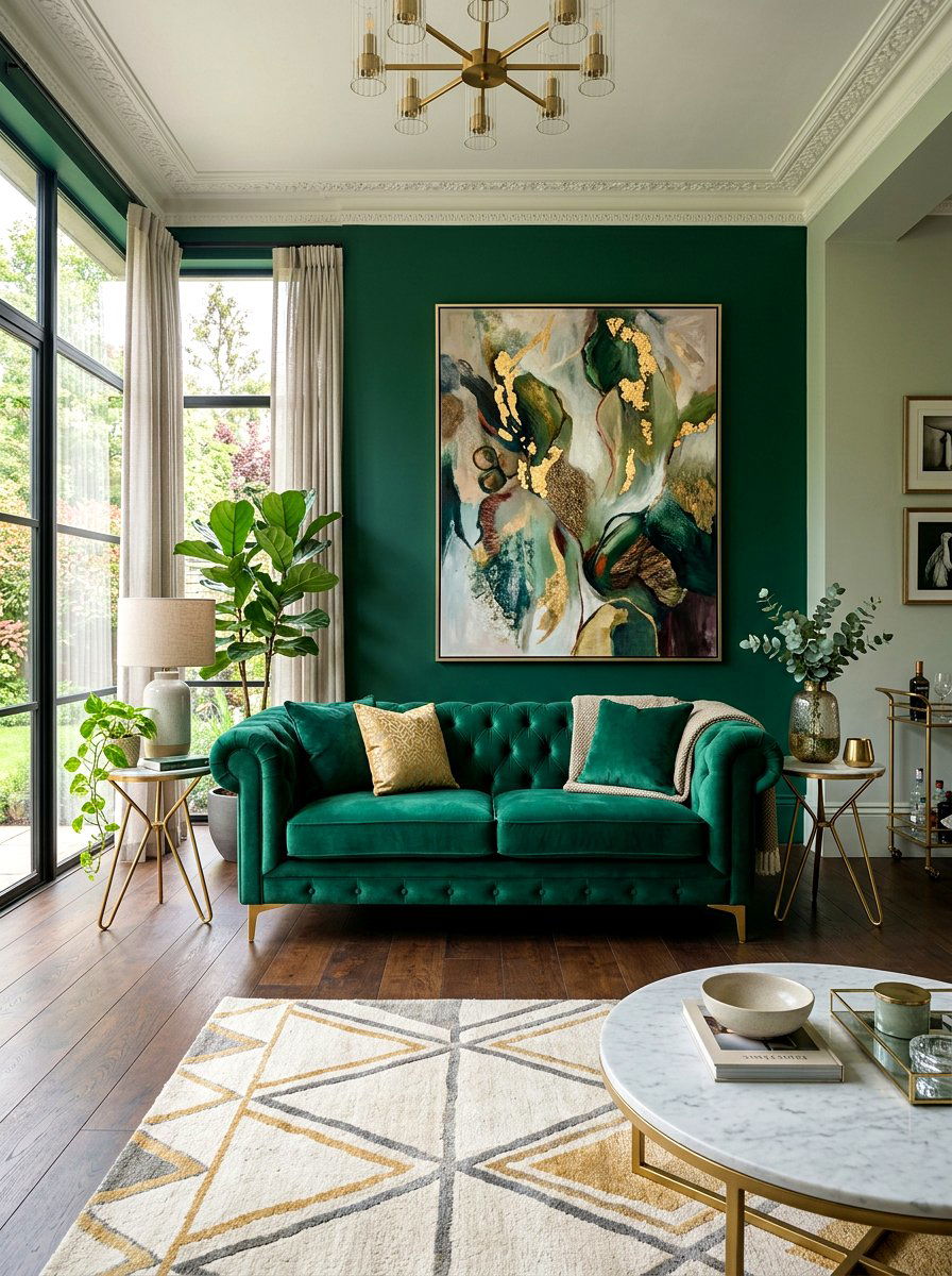 Emerald Green Living Room - 30 collected luxury living room ideas