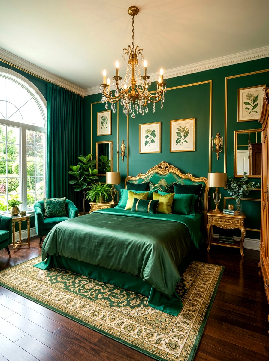 Emerald Green Romantic Bedroom - 30 dark romantic bedroom ideas