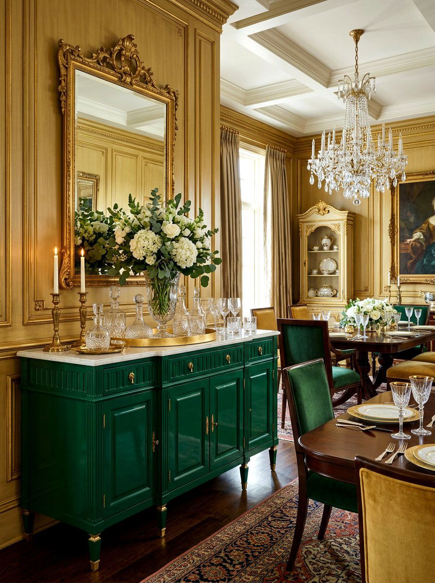 Emerald Green Sideboard - 30 sideboard dining room ideas
