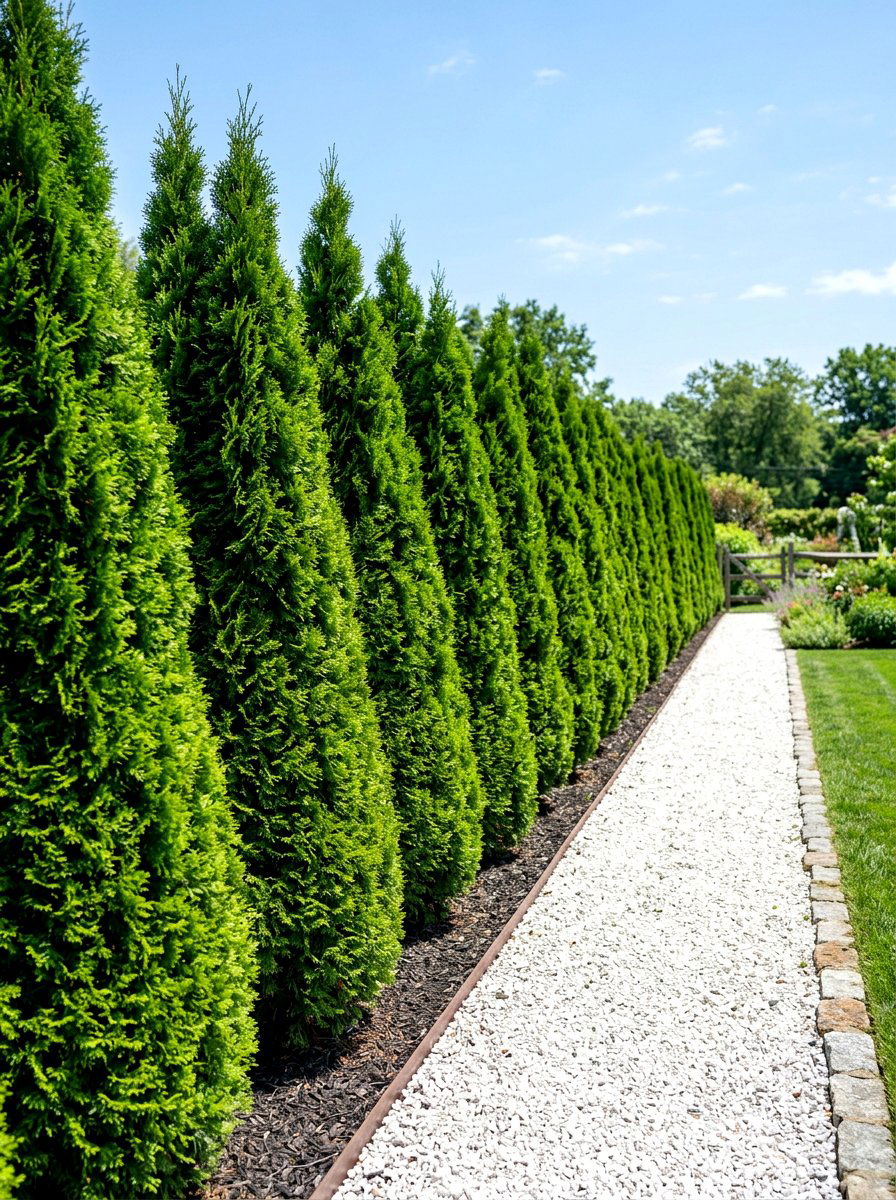 Emerald Green Thuja Screening - 30 evergreen landscaping ideas