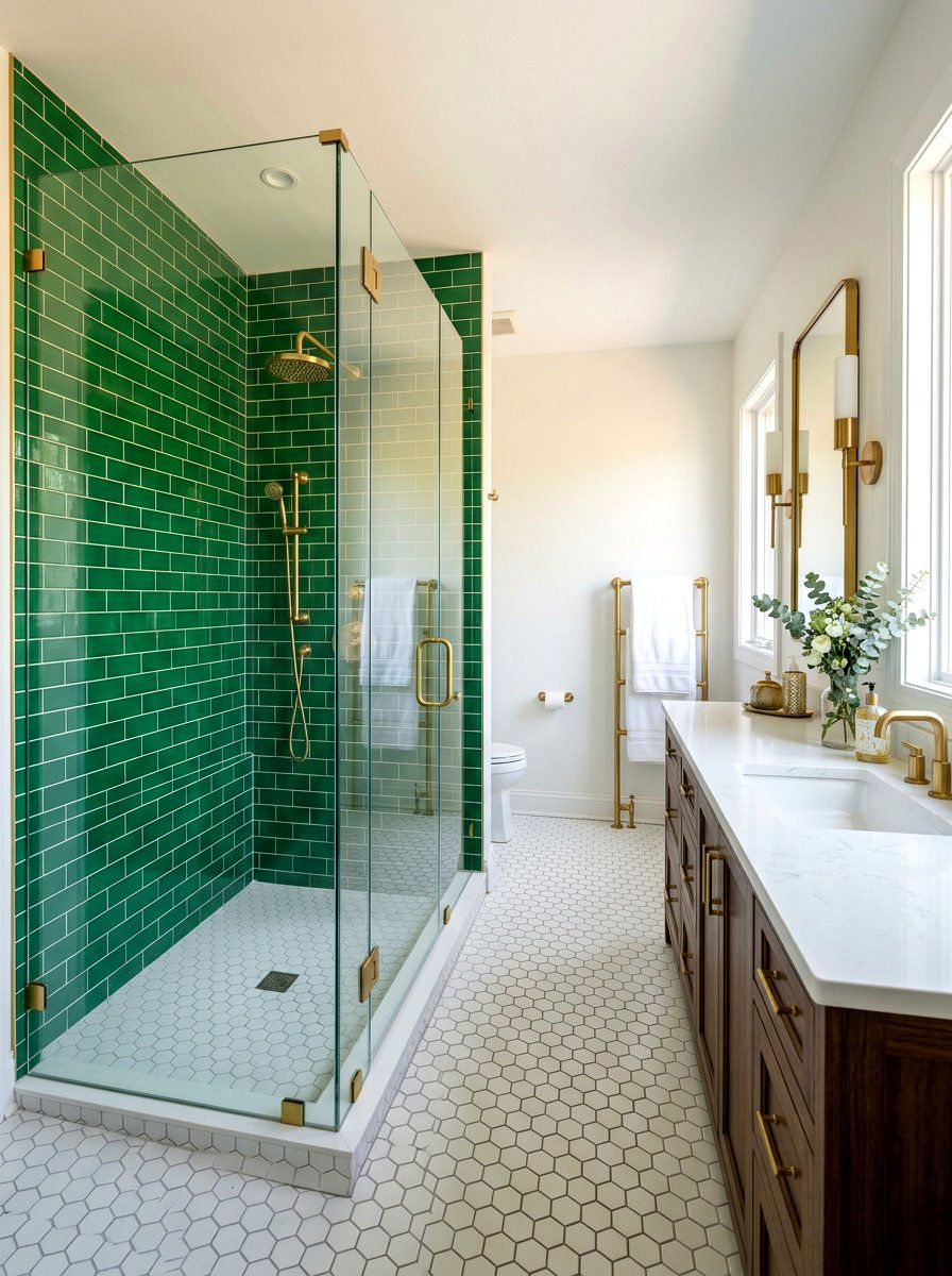 Emerald Green Tile Bathroom - 30 green bathroom ideas