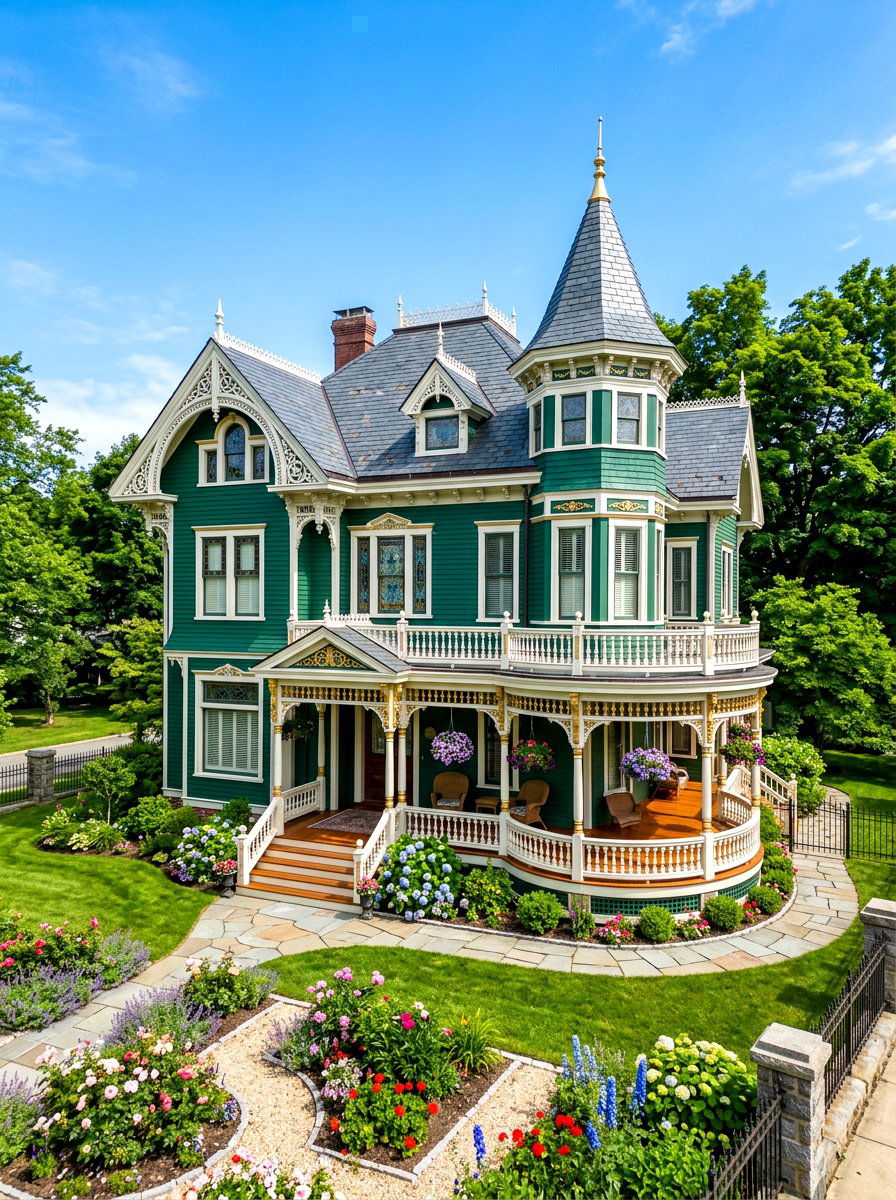 Emerald Green Victorian - 30 green house exterior ideas