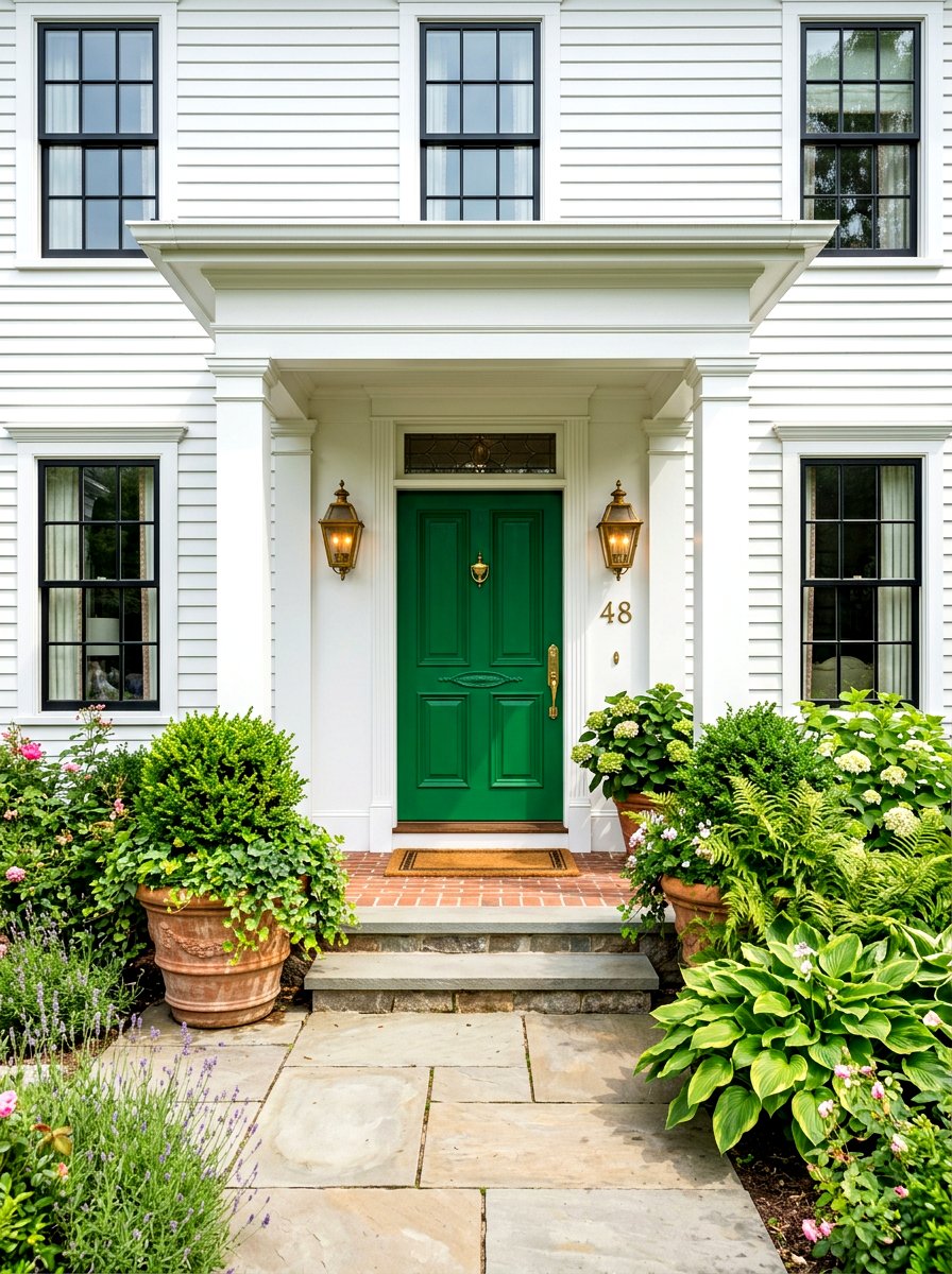 Emerald green front door - 30 front door color ideas