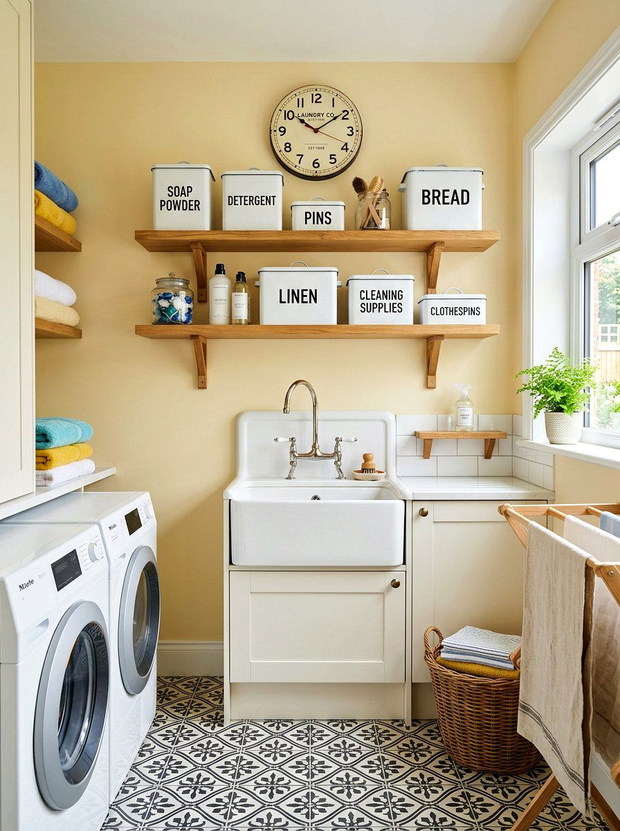 Enamel tin laundry room - 30 vintage laundry room ideas
