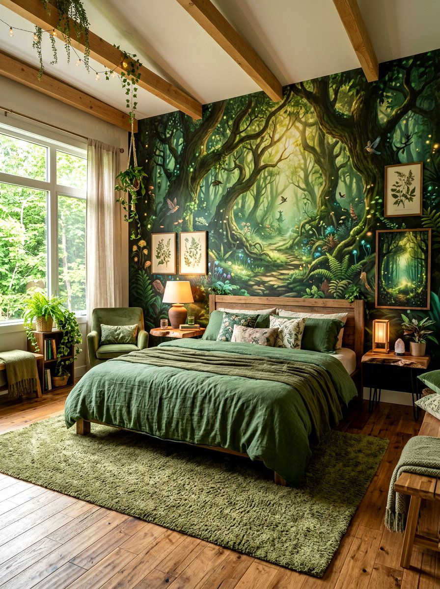 Enchanted Forest Mural - 30 storybook bedroom ideas