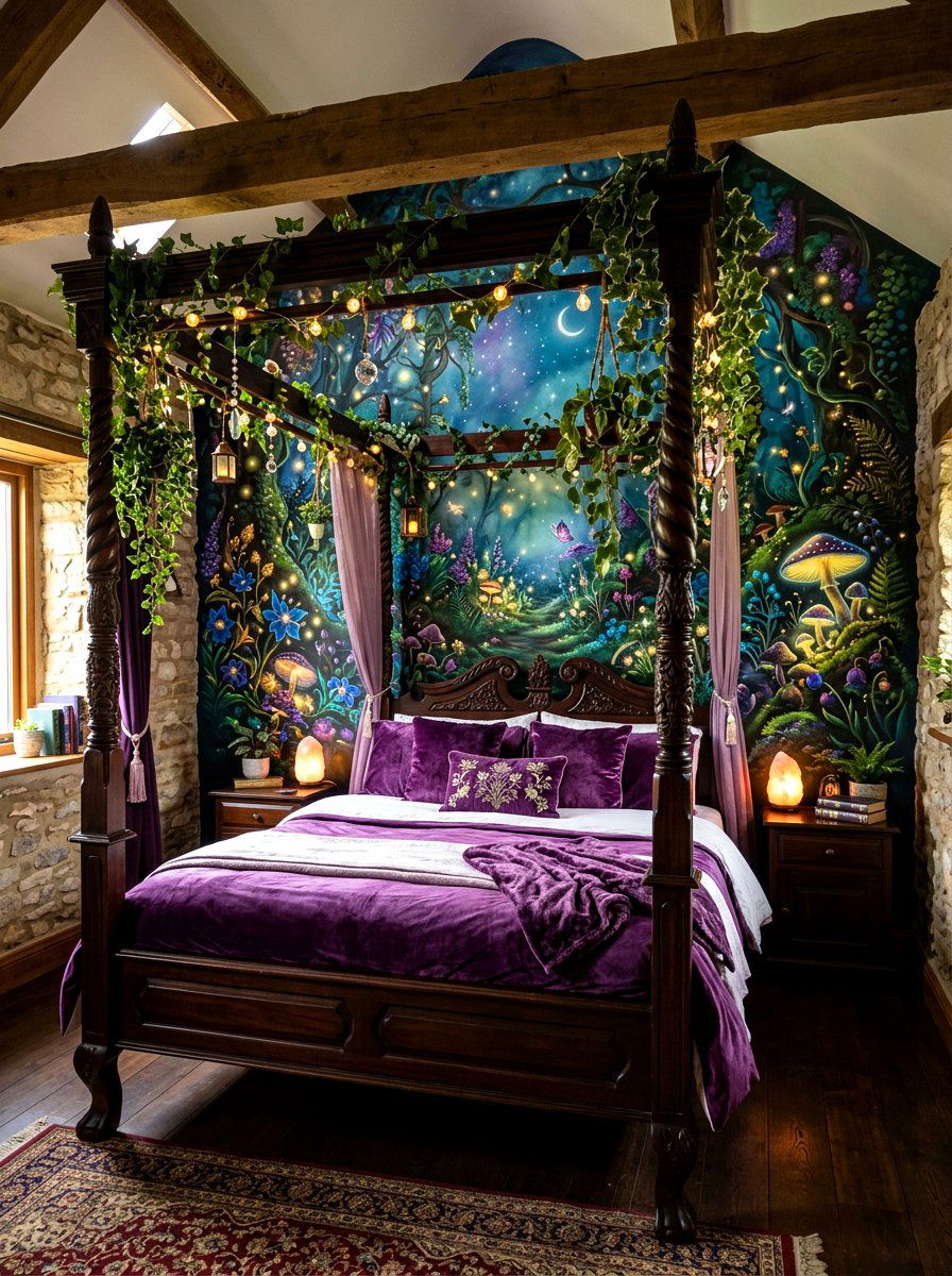 Enchanted Garden Flower Wall Mural - 30 mural kids bedroom ideas