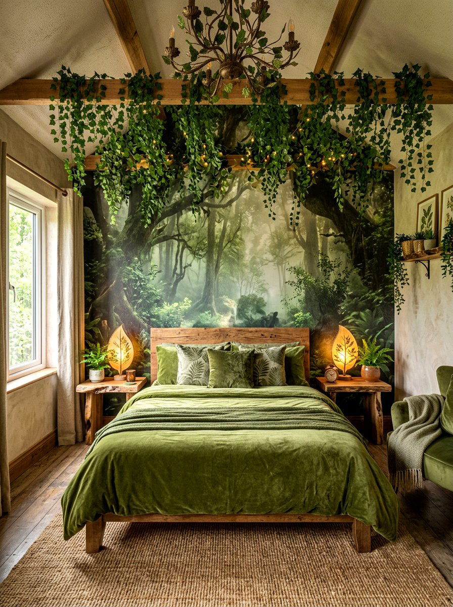Enchanted forest bedroom - 30 fairytale bedroom aesthetic ideas