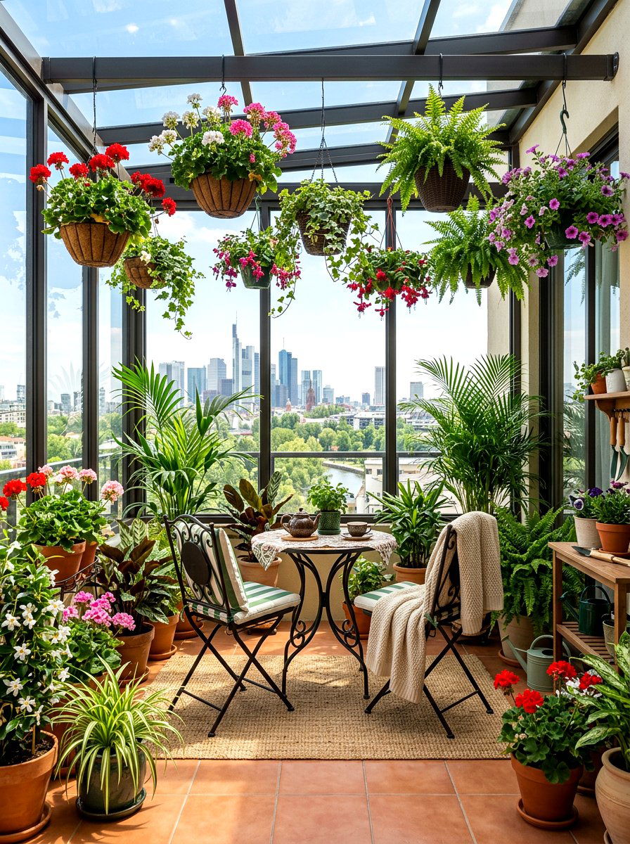 Enclosed Balcony Garden - 30 indoor garden ideas
