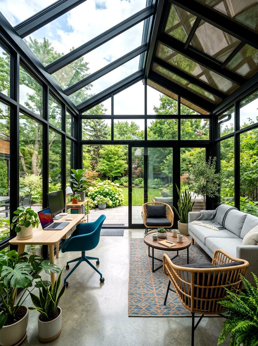 Enclosed Glass Porch - 30 back porch ideas