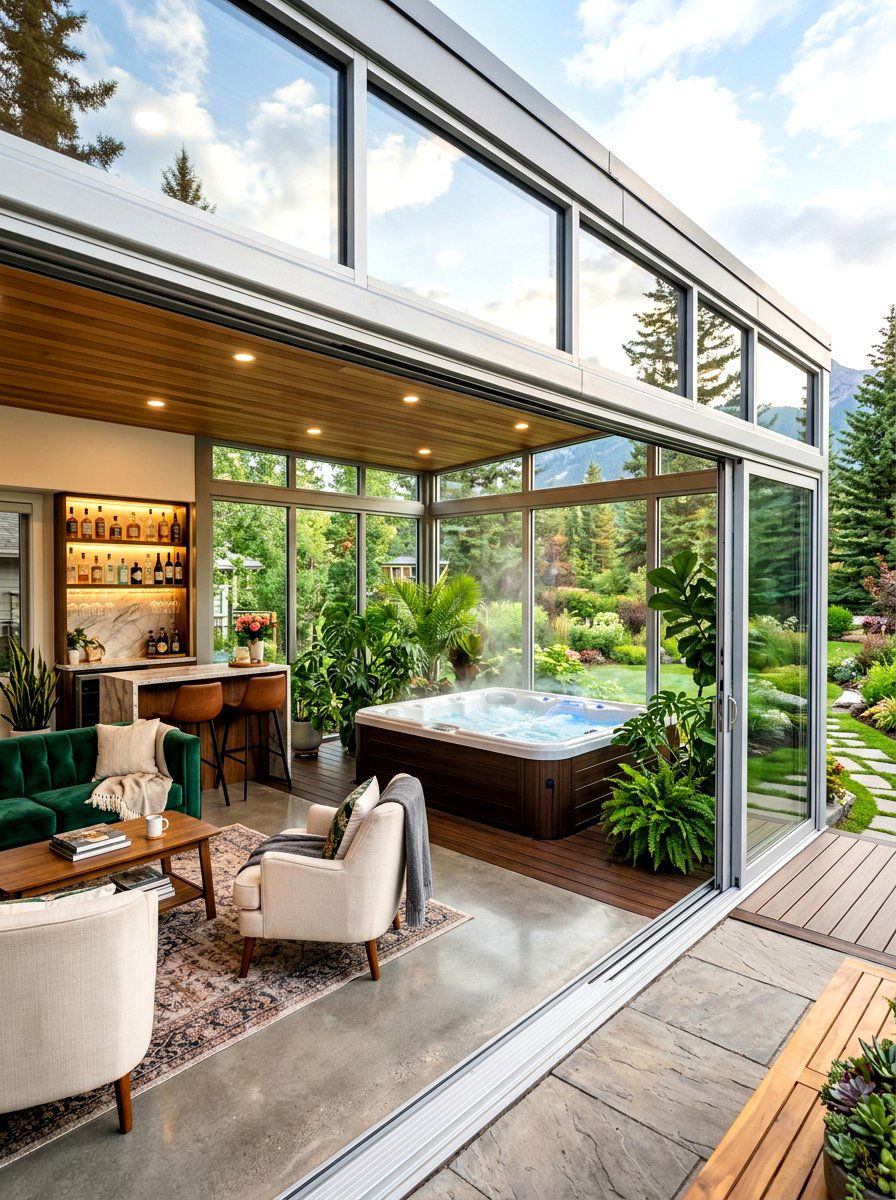 Enclosed Hot Tub - 30 hot tub patio ideas