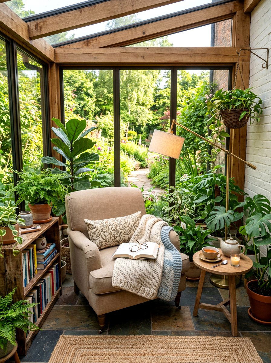 Enclosed Patio Reading Nook - 30 enclosed patio garden ideas