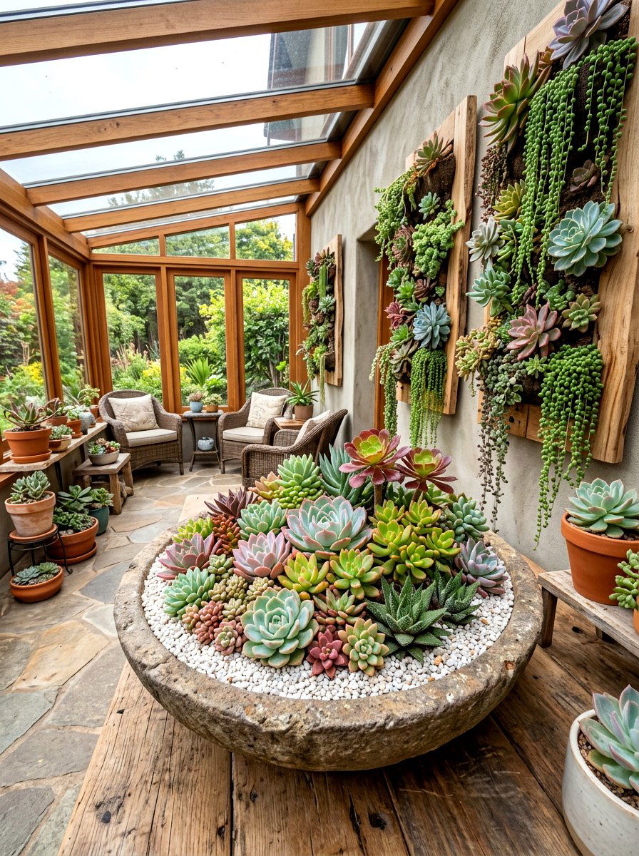 Enclosed Patio Succulent Garden - 30 enclosed patio garden ideas