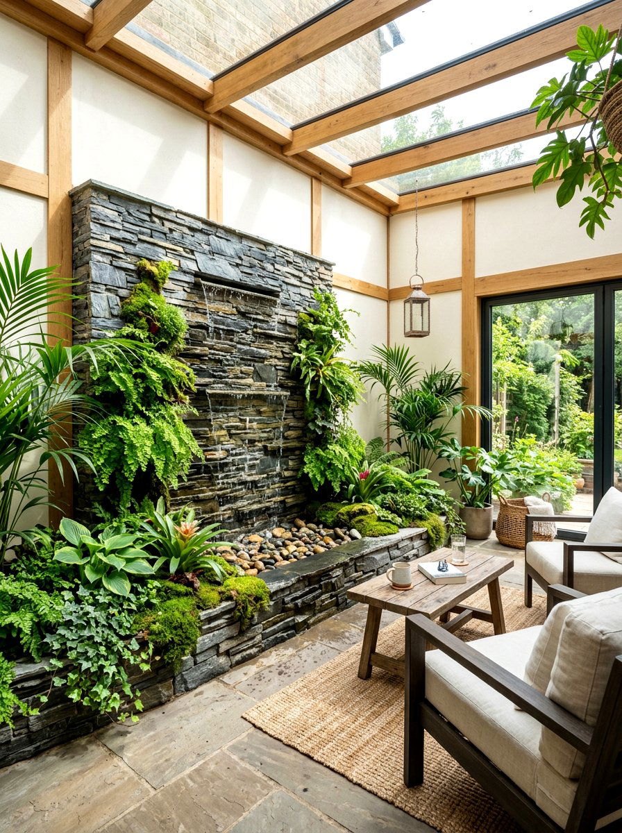 Enclosed Patio Water Feature - 30 enclosed patio garden ideas