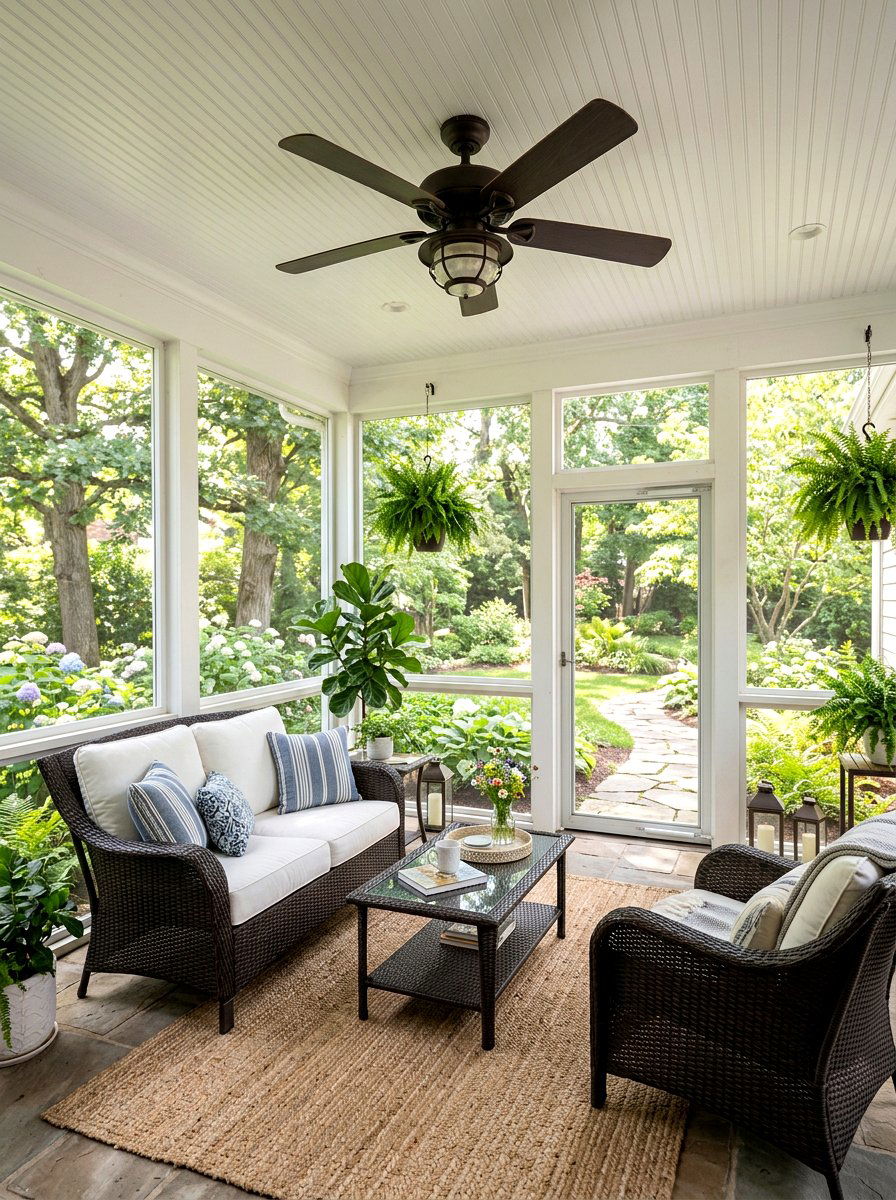 Enclosed Porch Sitting Area - 30 small sunroom ideas