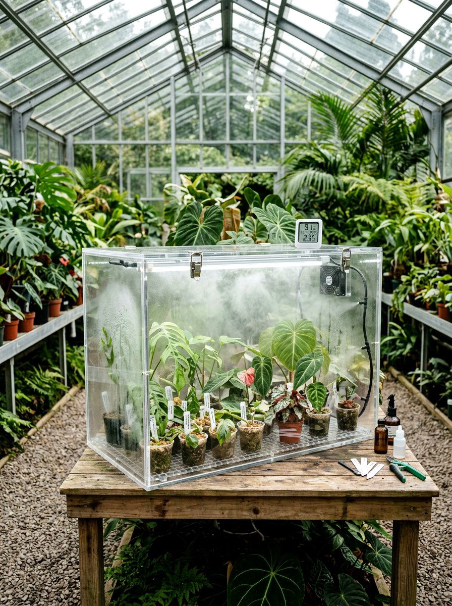 Enclosed Propagation Chamber - 30 greenhouse propagation bench ideas