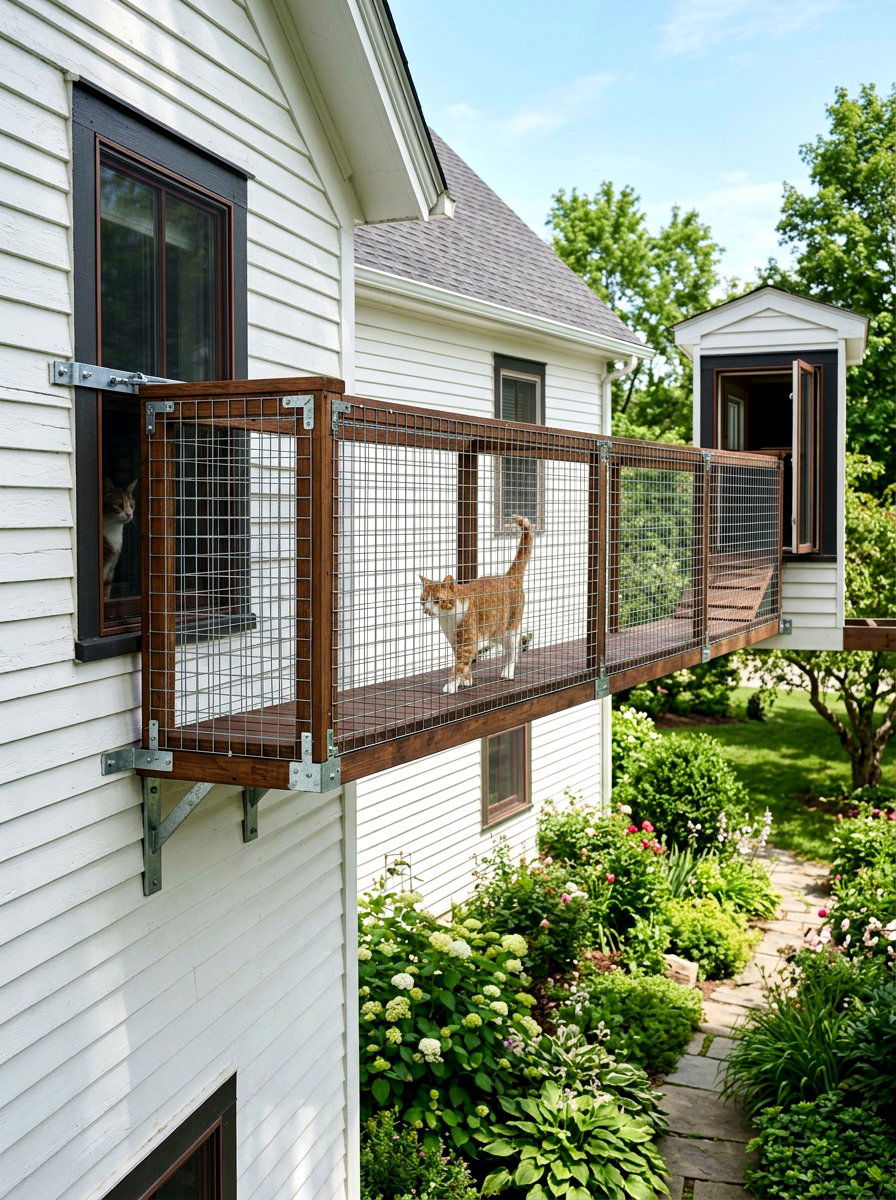 Enclosed cat catwalk bridge - 30 catio ideas