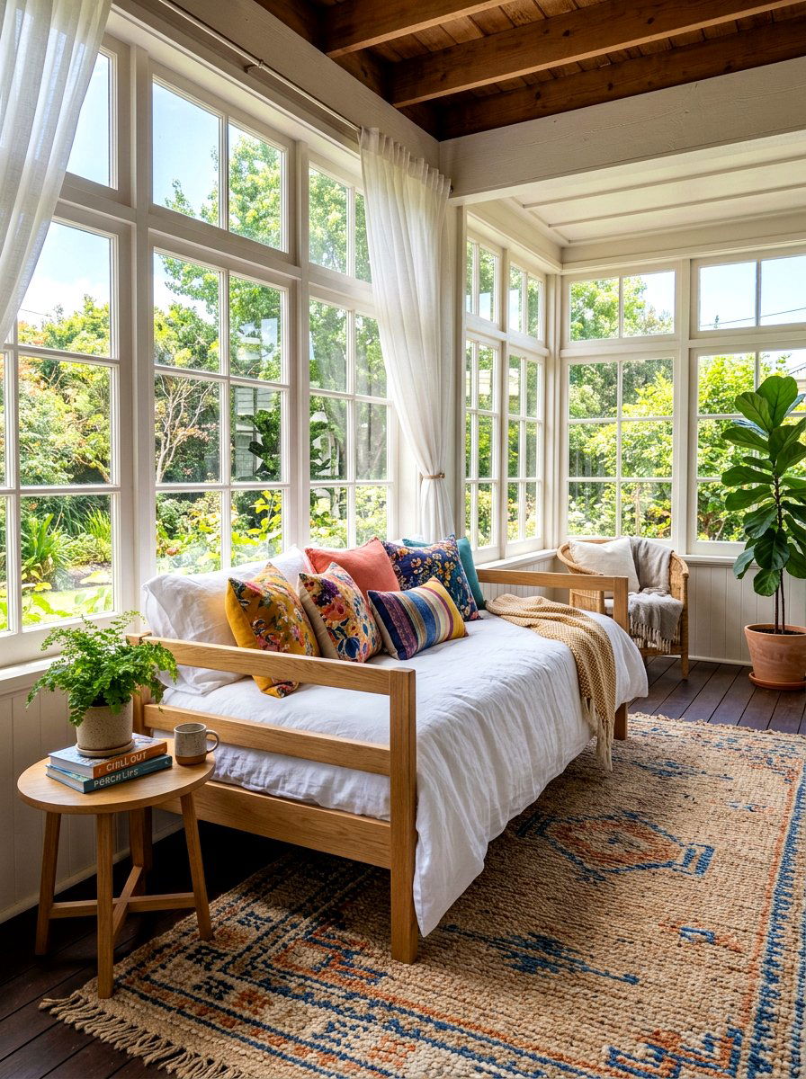 Enclosed porch with daybed - 30 enclosed porch ideas