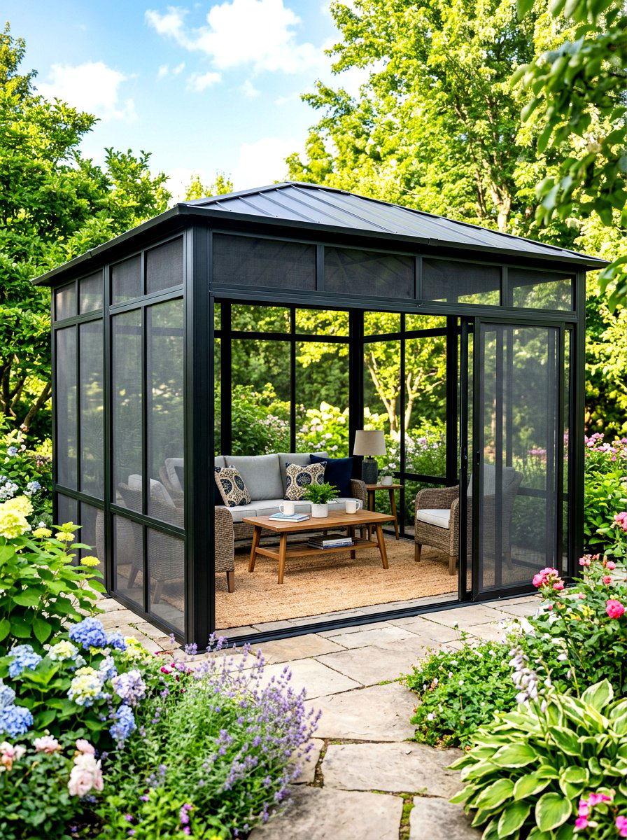 Enclosed screen gazebo - 30 modern gazebo ideas