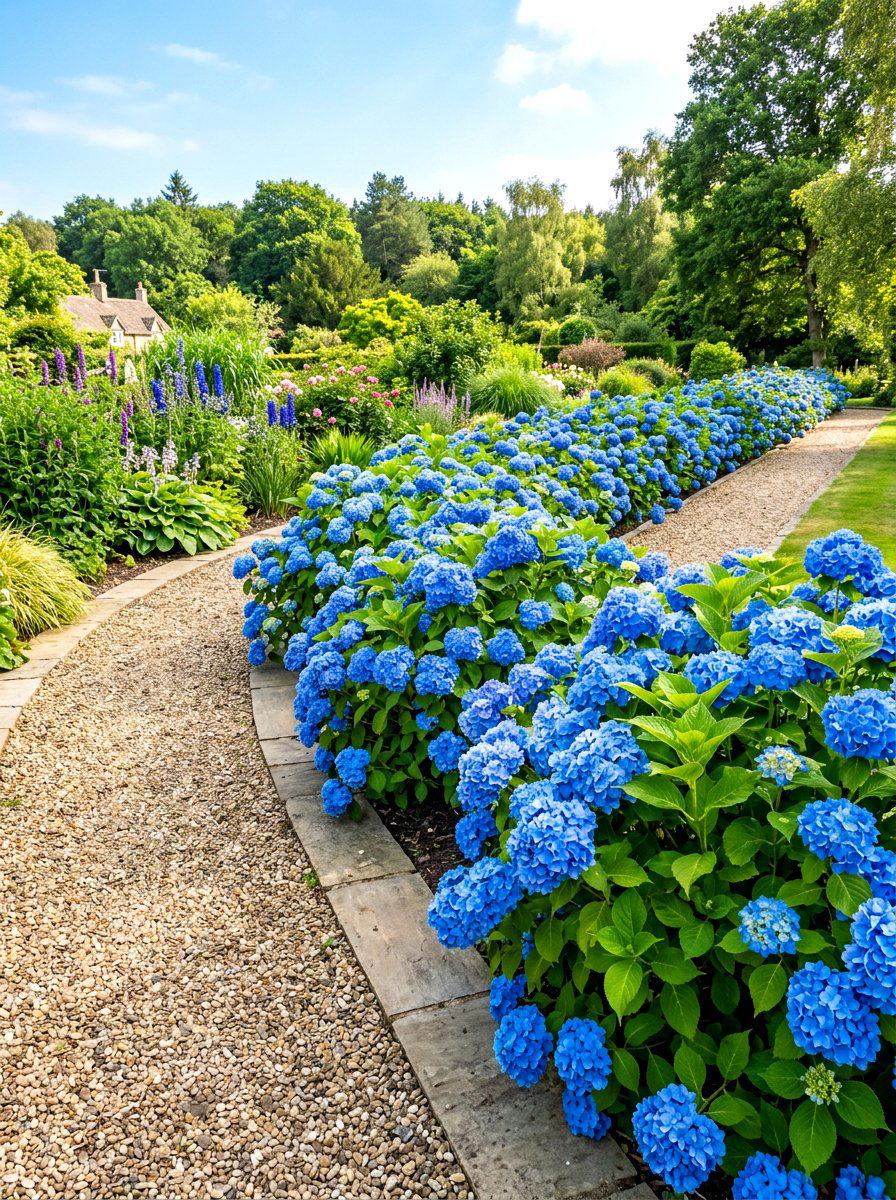 Endless Summer hydrangea border - 30 hydrangea border ideas
