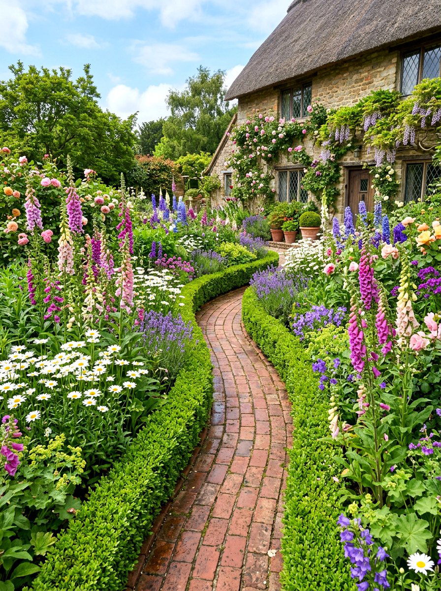 English Cottage Borders - 30 boxwood garden ideas