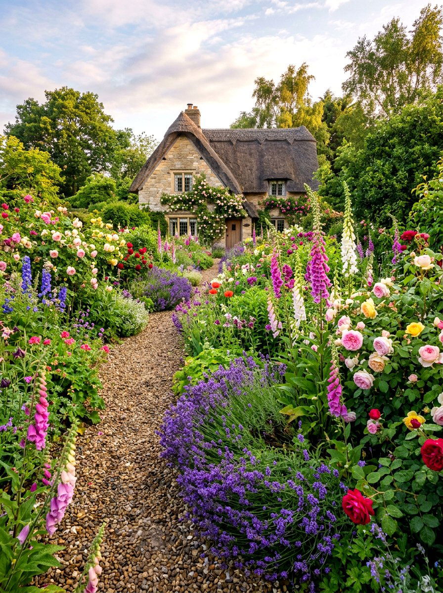 English Cottage Flower Garden - 30 cutting garden layout ideas