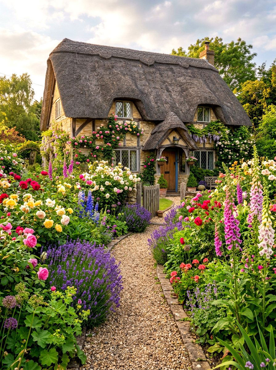 English Cottage Garden - 30 front yard ideas