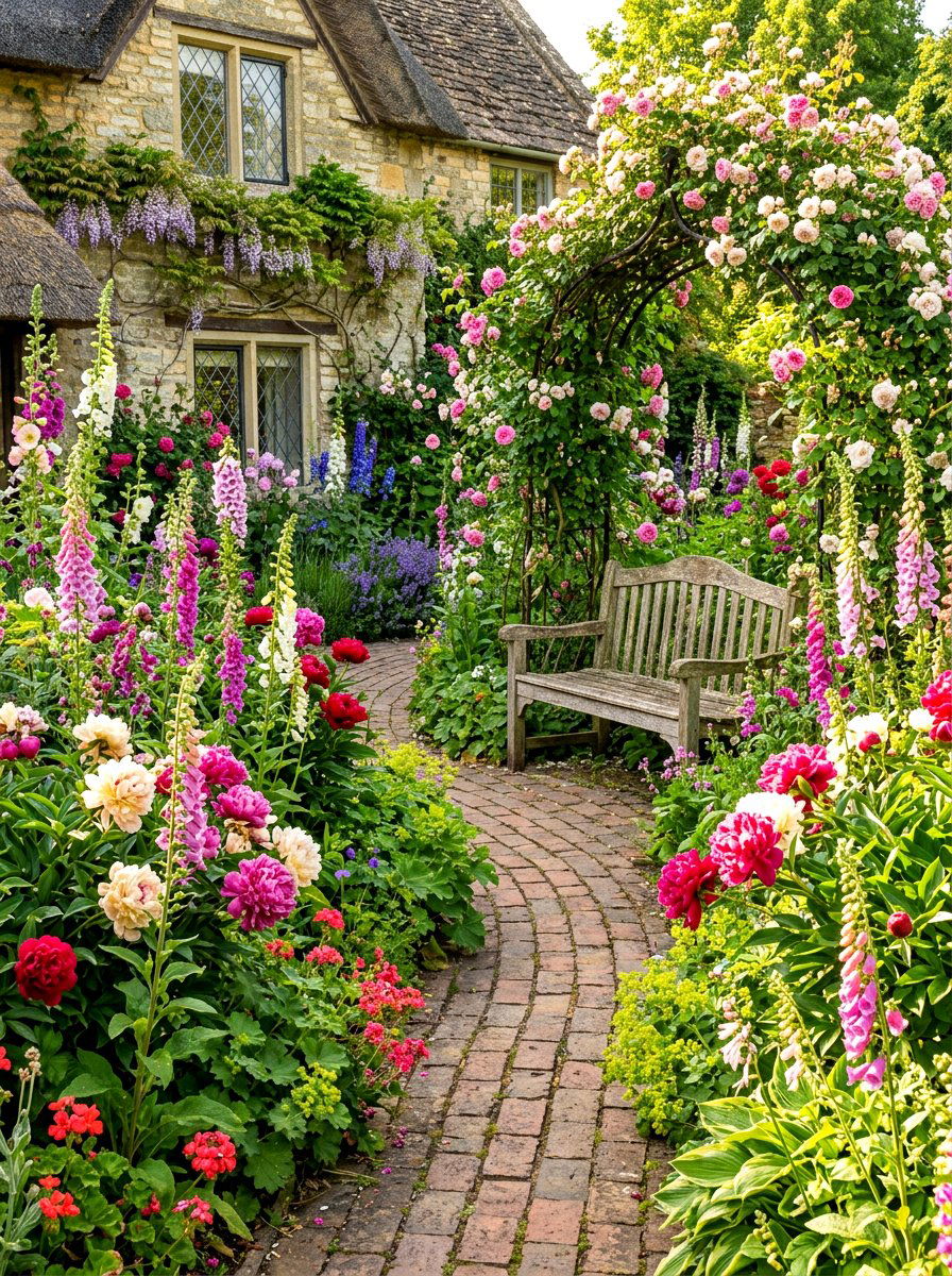 English Cottage Garden - 30 courtyard style backyard ideas