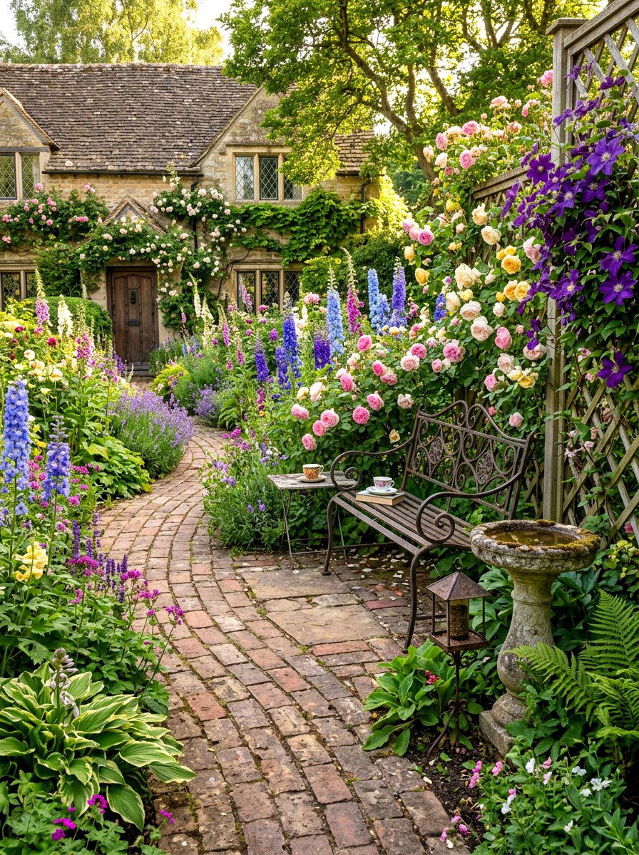 English Cottage Garden Patio - 30 villa patio styling ideas